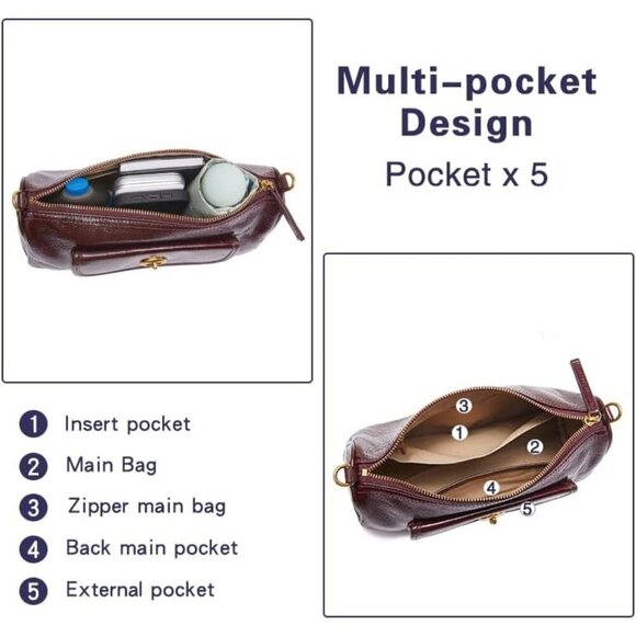 Women's Stylish Genuine Leather Shoulder Bag with Two Strap - Picture 3 of 8